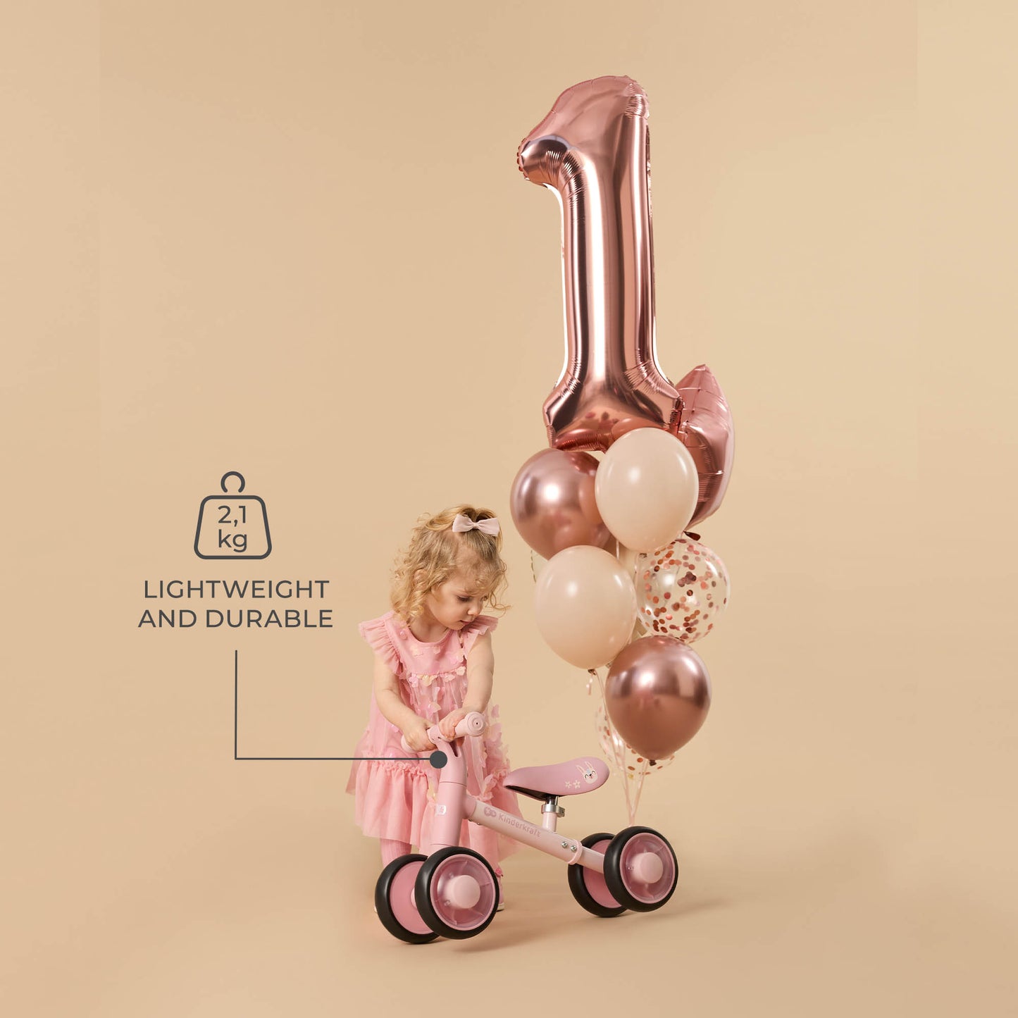 Kinderkraft CUTIE FLASH колело за баланс PINK