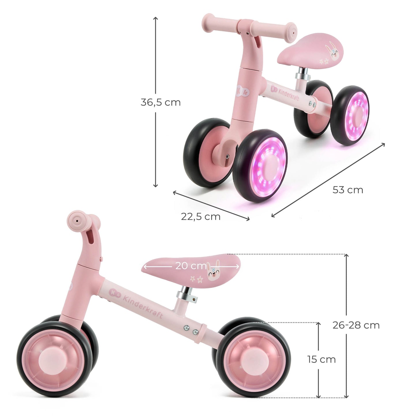 Kinderkraft CUTIE FLASH колело за баланс PINK
