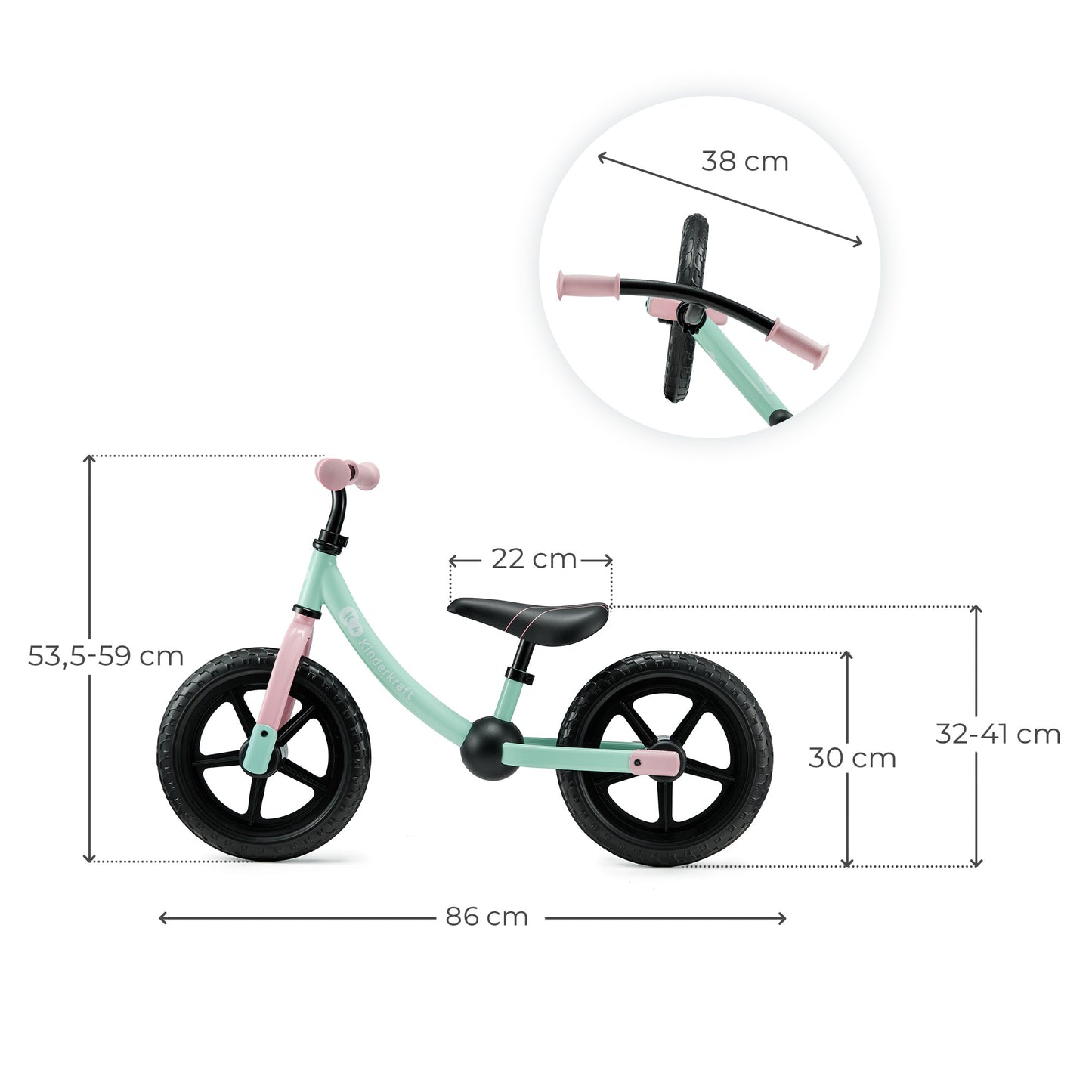 Kinderkraft колело за баланс 2WAY NEXT OFFROAD CANDY MINT