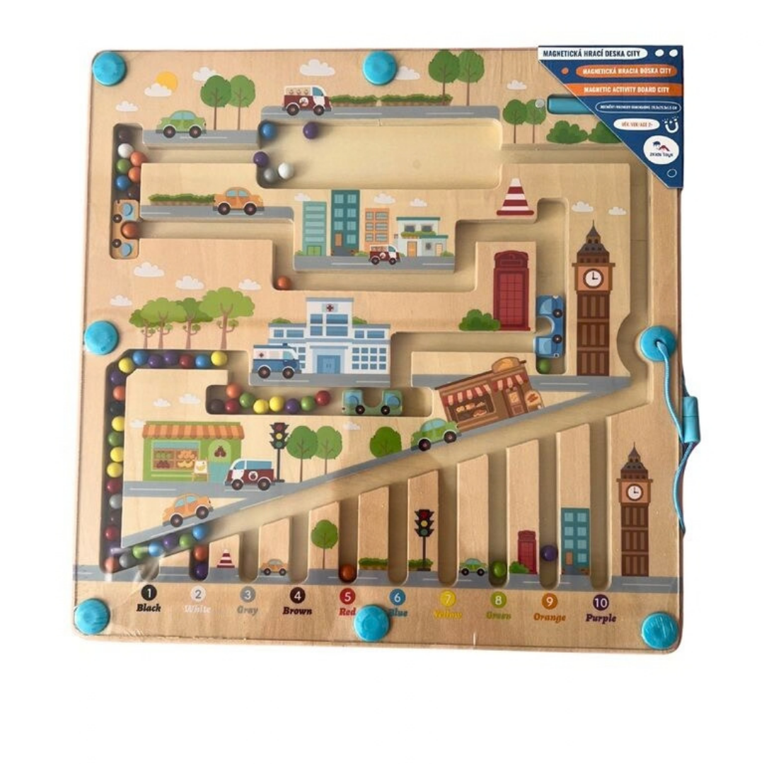 Дървена магнитна игра City с цветни топчета 2Kids Toys – снимка 3