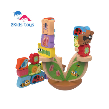Дървена игра за баланс Полянка с фигури 2Kids Toys – снимка 3