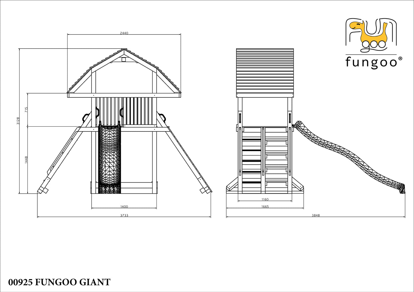 Fungoo 00925 GIANT детска площадка с пързалка