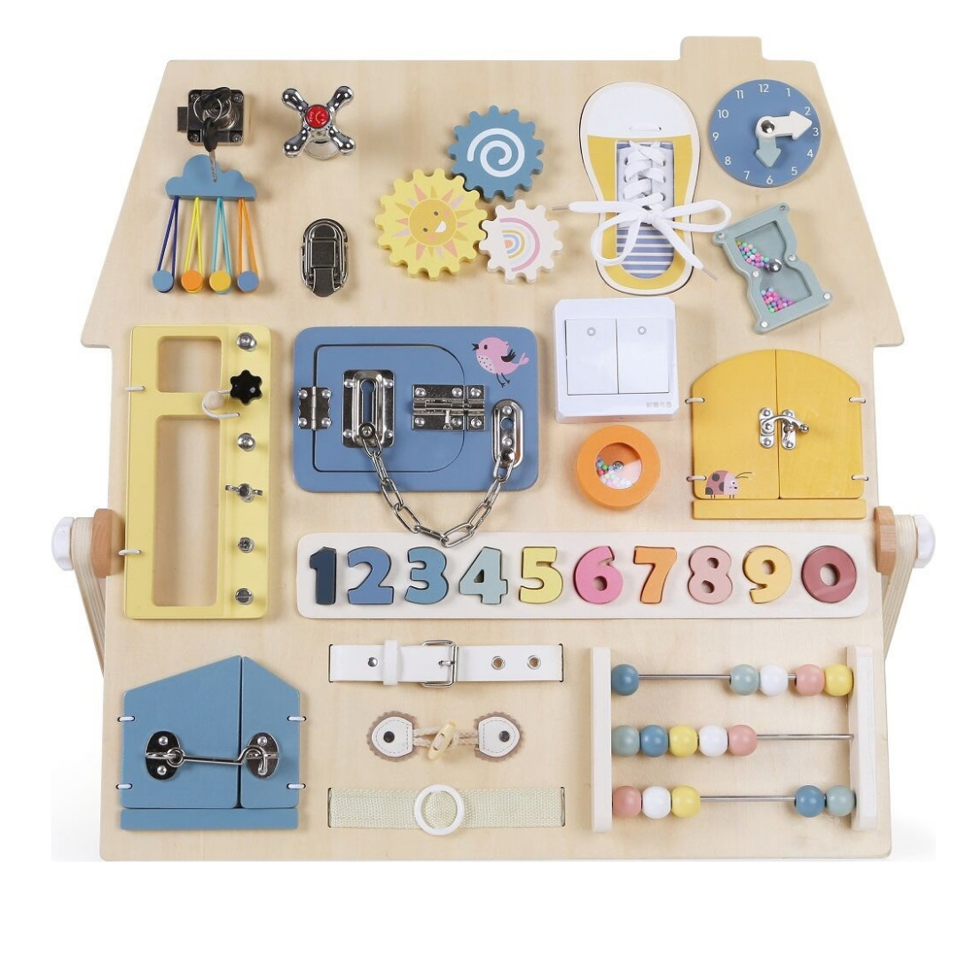Дървена сензорна дъска Монтесори Little House 2Kids Toys – снимка 4