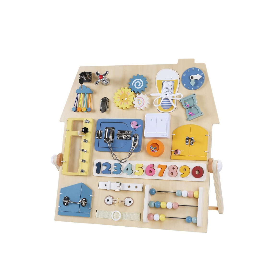 Дървена сензорна дъска Монтесори Little House 2Kids Toys – снимка 3