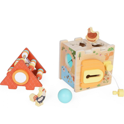 Дървен Монтесори куб Ферма с животни 2Kids Toys – снимка 5