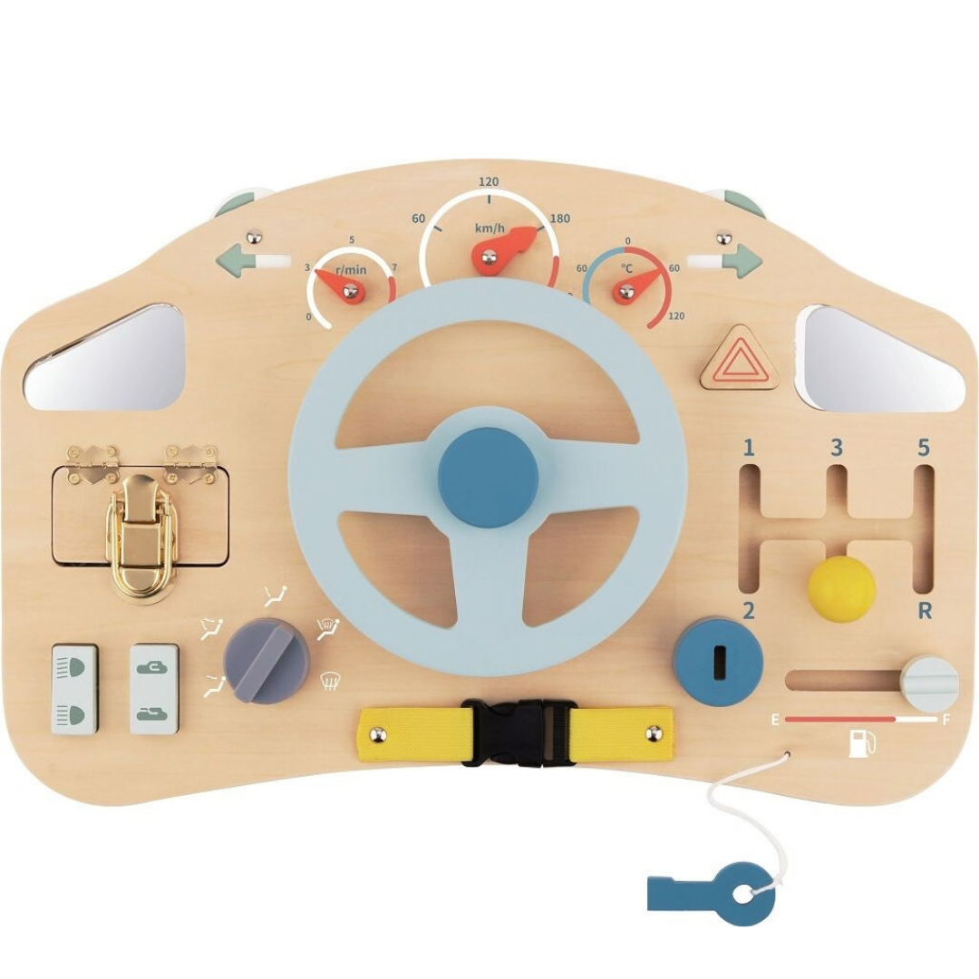 Дървено автомобилно табло с волан и ключалки 2Kids Toys – снимка 7