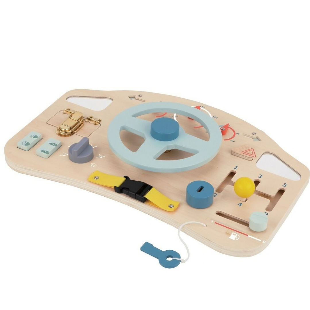 Дървено автомобилно табло с волан и ключалки 2Kids Toys – снимка 4