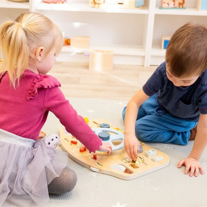 Дървено автомобилно табло с волан и ключалки 2Kids Toys – снимка 2
