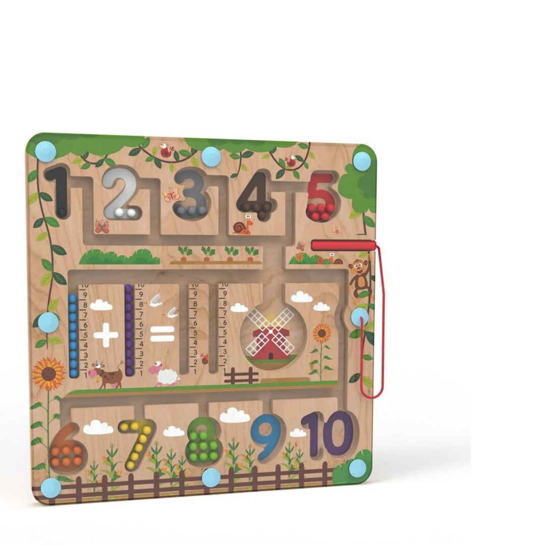 Дървена магнитна игра с цветни топчета и писалка 2Kids Toys – снимка 5