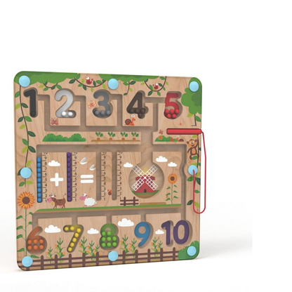 Дървена магнитна игра с цветни топчета и писалка 2Kids Toys – снимка 5