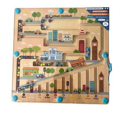 Дървена магнитна игра City с цветни топчета 2Kids Toys – снимка 3