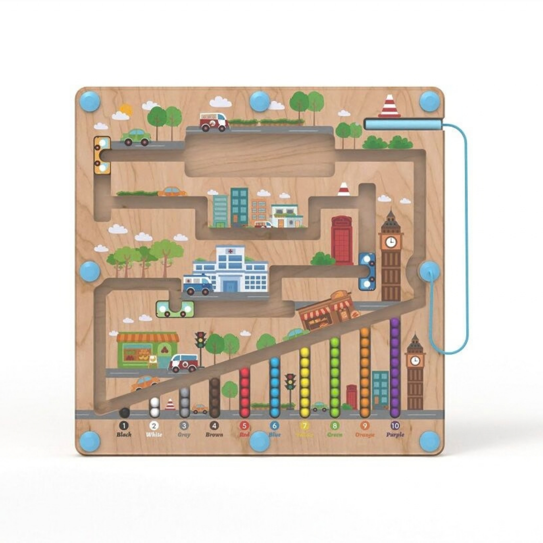 Дървена магнитна игра City с цветни топчета 2Kids Toys – снимка 2