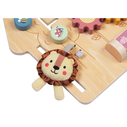 Дървен сензорен бизи борд къща с лъв 2Kids Toys – снимка 7