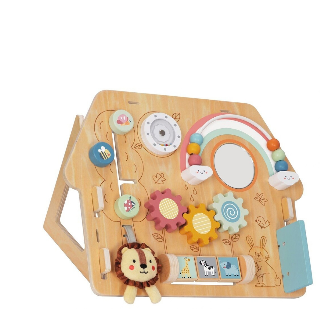 Дървен сензорен бизи борд къща с лъв 2Kids Toys – снимка 4