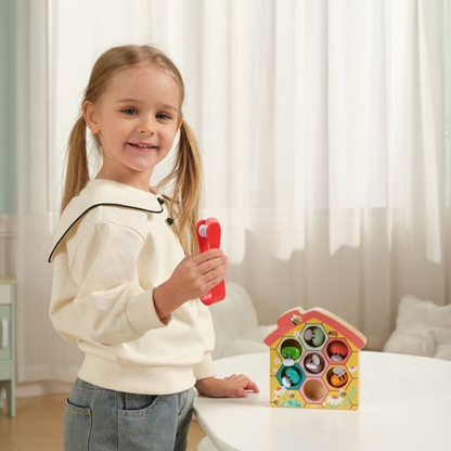 Дървена Монтесори игра кошер с пчелички и пинсети 2Kids Toys