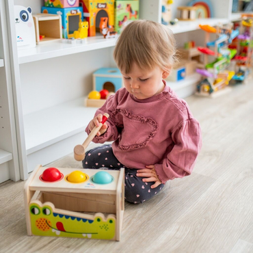 Дървена играчка Крокодил с ксилофон и чукче 2Kids Toys – снимка 2