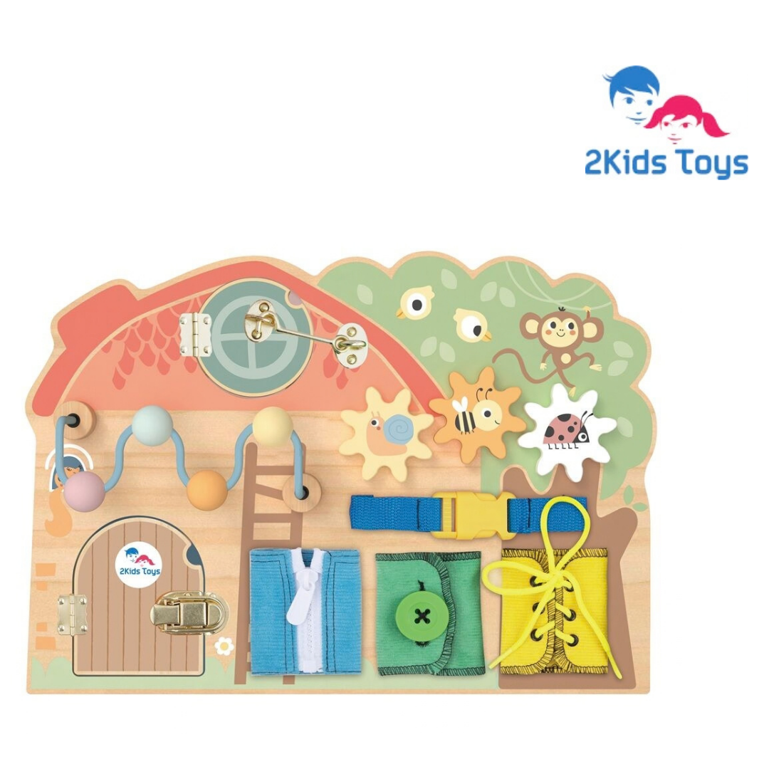 Дървена занимателна дъска бизи борд Animal House 2Kids Toys – снимка 4