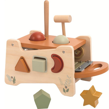 Дървена играчка с ксилофон, сортер и чукче 2Kids Toys – снимка 2