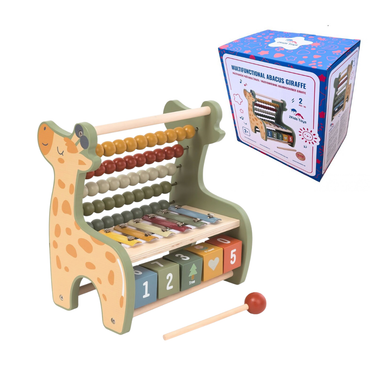 Дървен музикален комплект Жираф със сметало и ксилофон 2Kids Toys – снимка 2