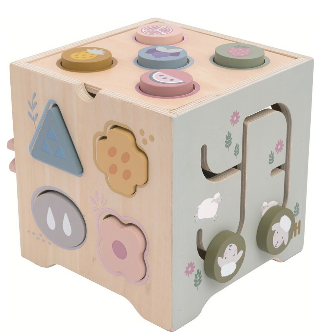 Дървен занимателен куб с фермерски животни 2Kids Toys – снимка 4