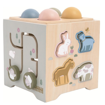 Дървен занимателен куб с фермерски животни 2Kids Toys – снимка 2