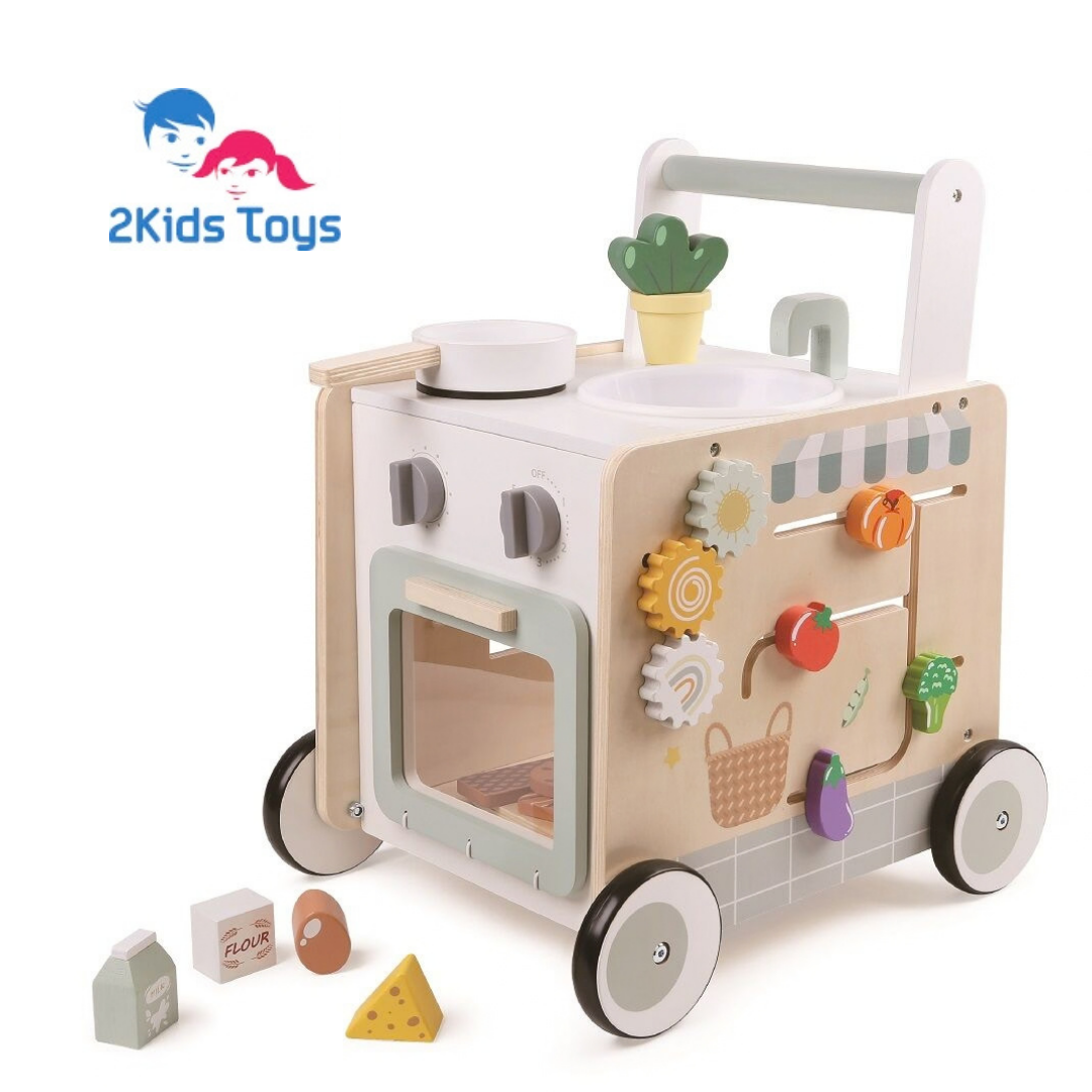Дървена проходилка Монтесори с кухня 2Kids Toys – снимка 3