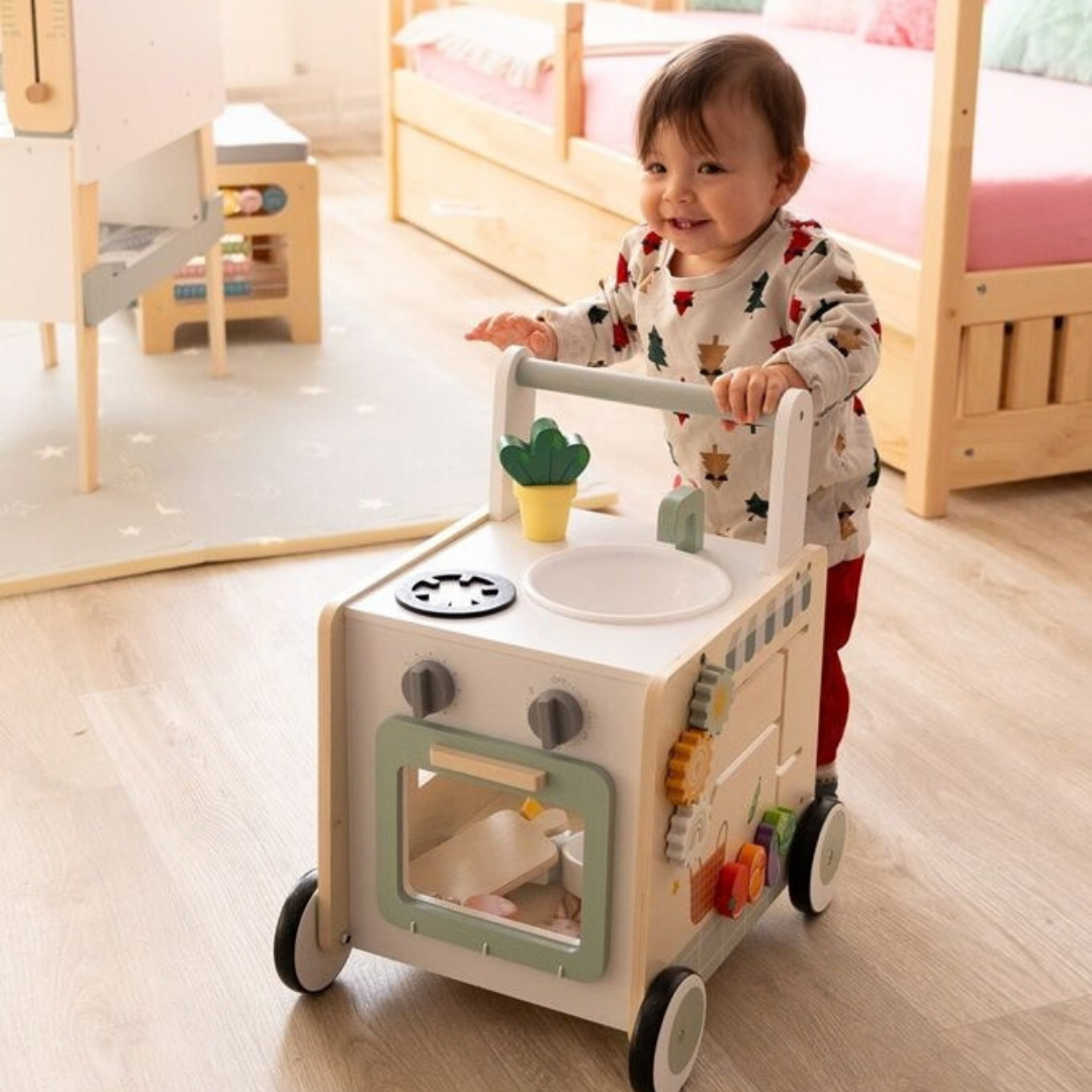 Дървена проходилка Монтесори с кухня 2Kids Toys