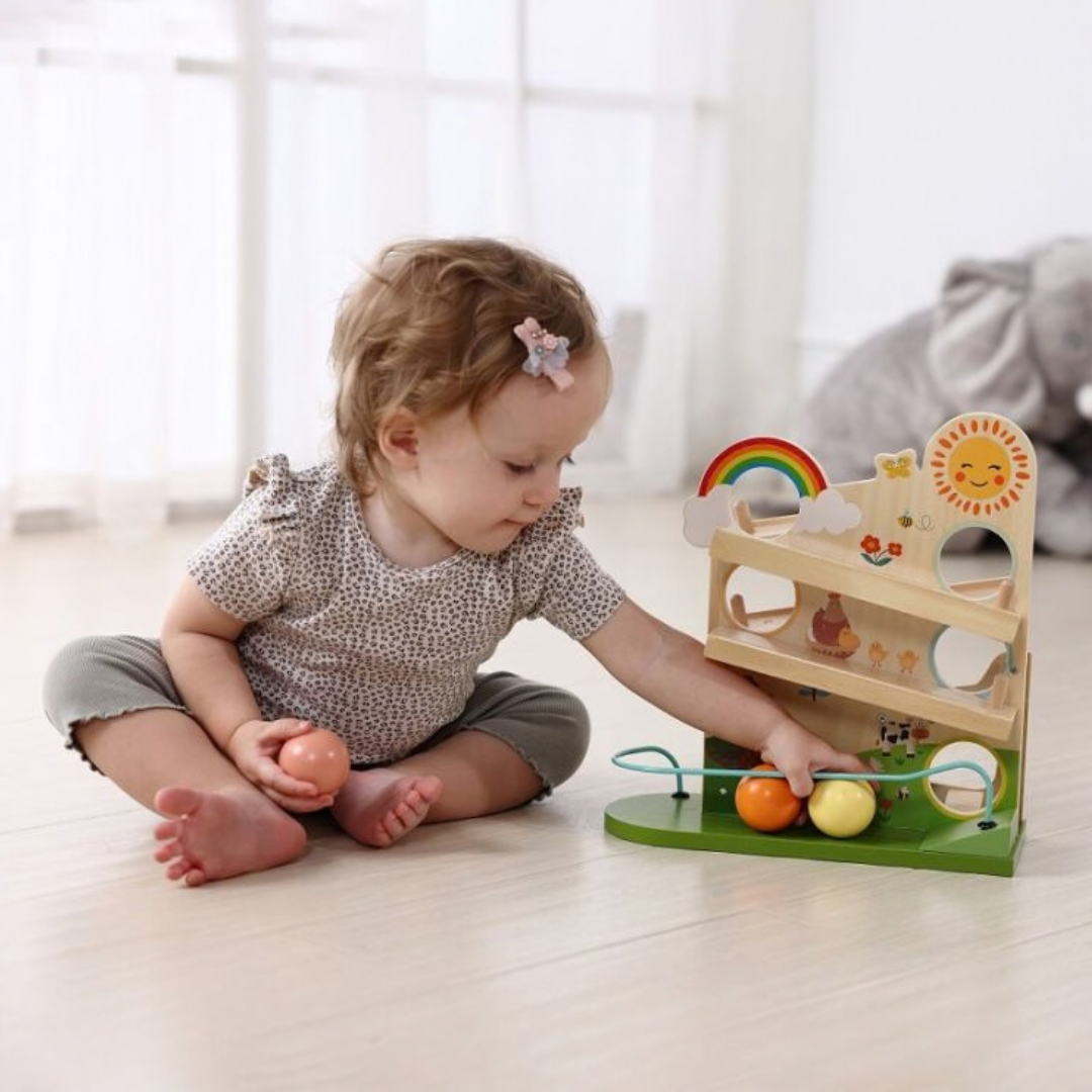 Дървена писта за топчета Щастлива ферма 2Kids Toys – снимка 4