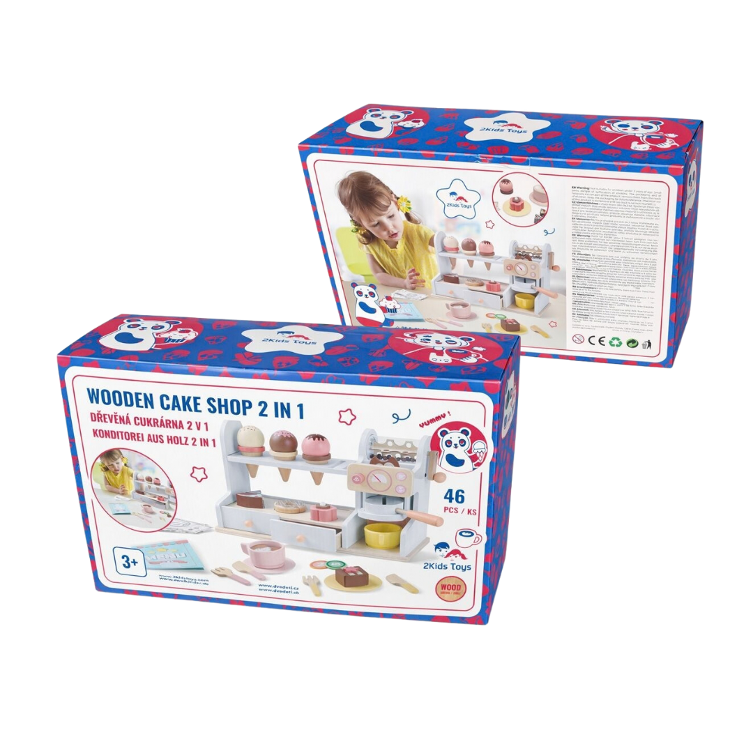 Дървена сладкарница и кафене 2 в 1 2Kids Toys – снимка 2
