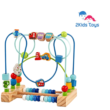 Дървен лабиринт с превозни средства 2Kids Toys