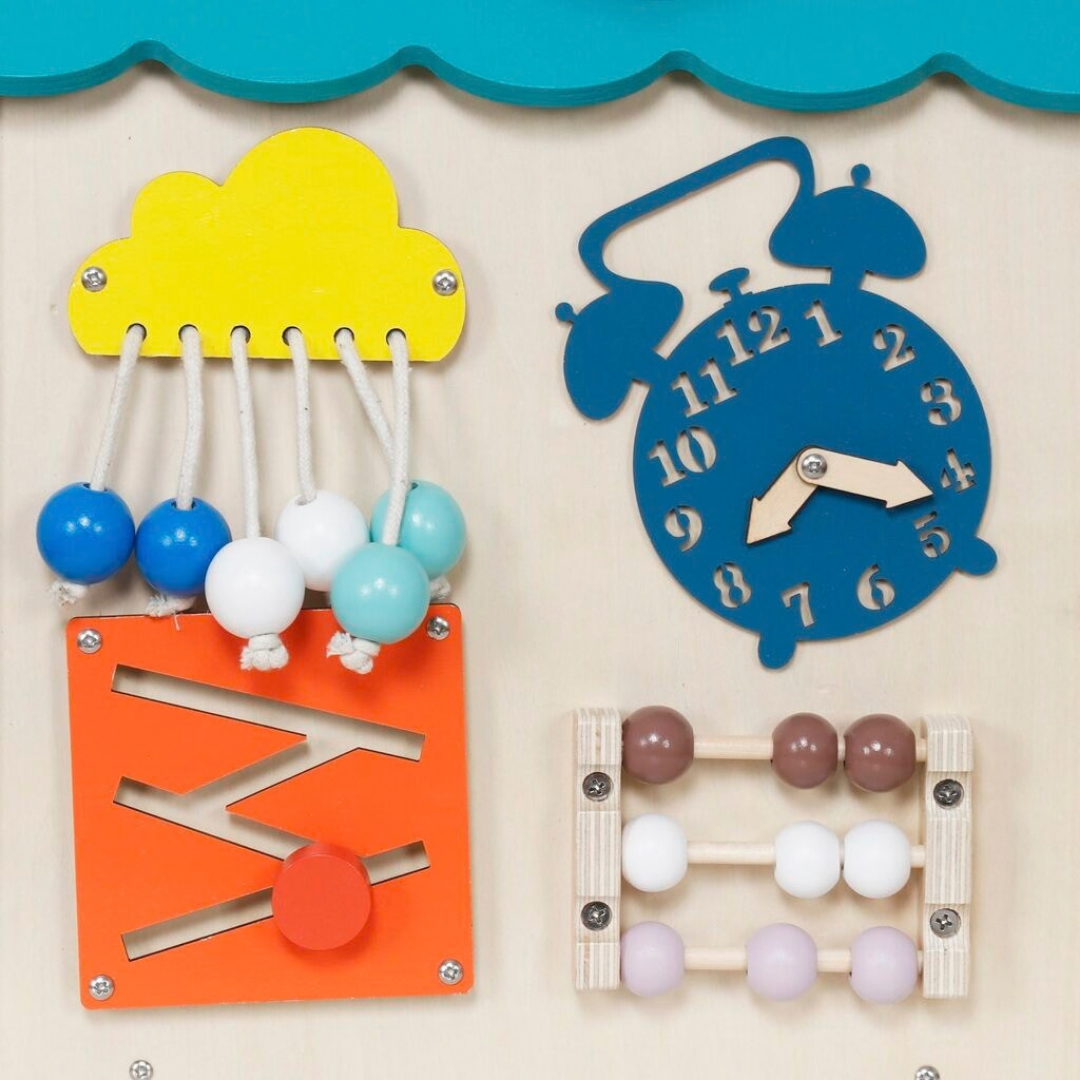 Интерактивна дървена Монтесори къща в тюркоаз 2Kids Toys – снимка 2