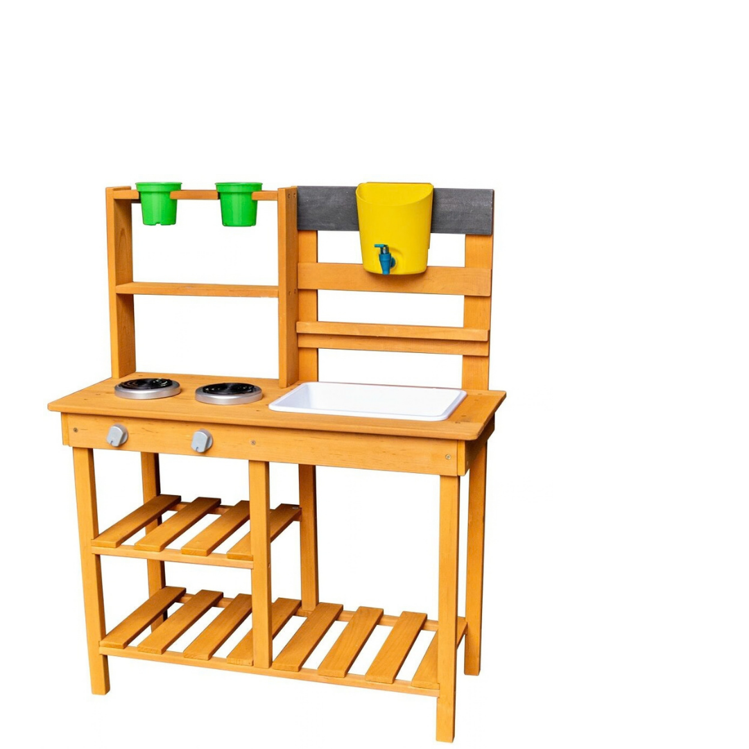 Дървена градинска детска кухня с мивка и кран 2Kids Toys – снимка 6