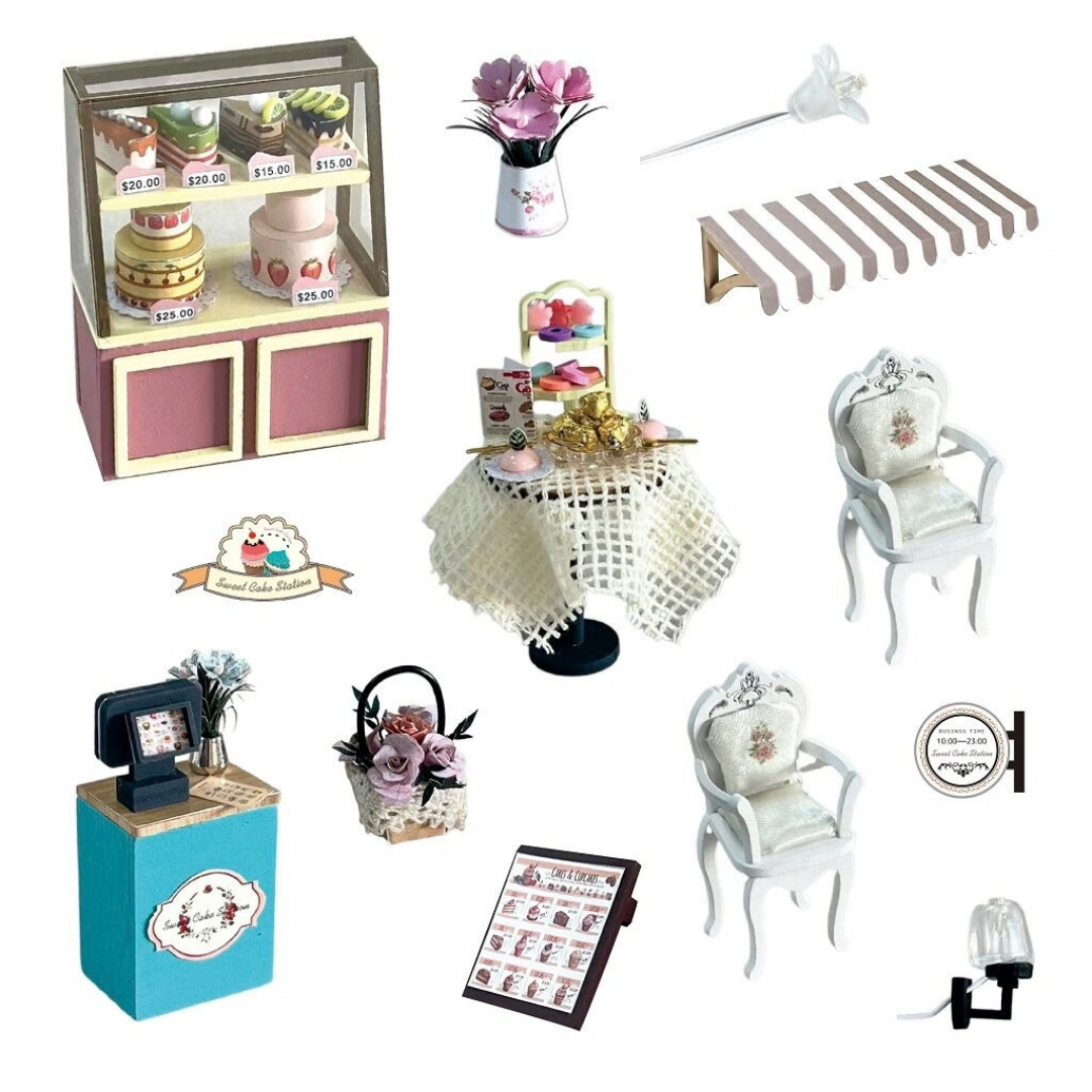 Сглобяема 3D миниатюра Sugar Cake Station с LED осветление 2Kids Toys