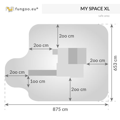 Fungoo 01345 MY SPACE XL детска площадка с къщичка с пързалка