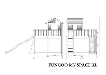 Fungoo 01345 MY SPACE XL детска площадка с къщичка с пързалка