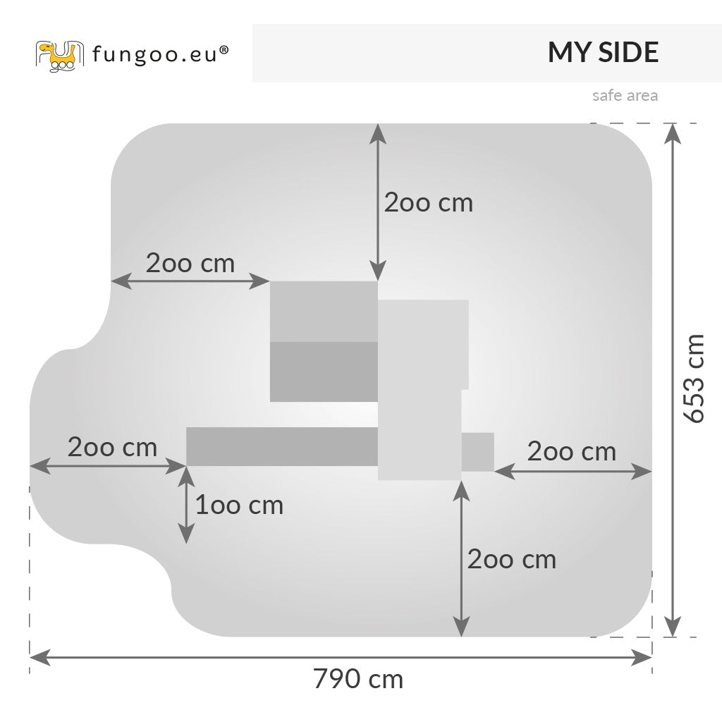 Fungoo 03295 MY SIDE дървена детска площадка с къщичка пързалка