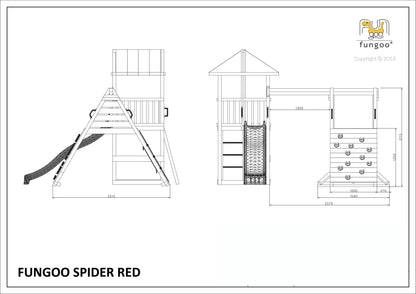 Fungoo 04410 SPIDER RED люлка, мрежа и стена за катерене