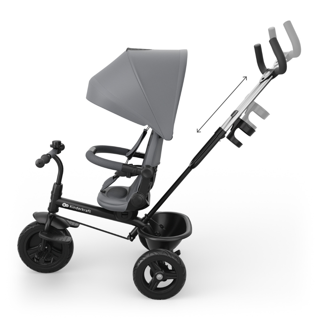 KinderKraft ASTON 2 PLUS триколка СИВА