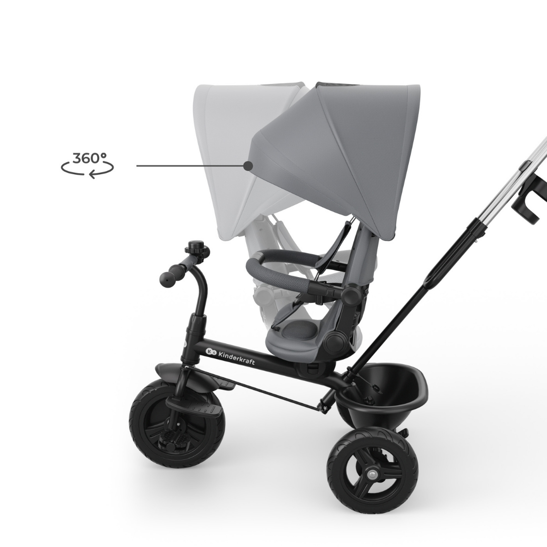 KinderKraft ASTON 2 PLUS триколка СИВА