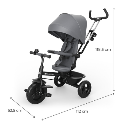 KinderKraft ASTON 2 PLUS триколка СИВА