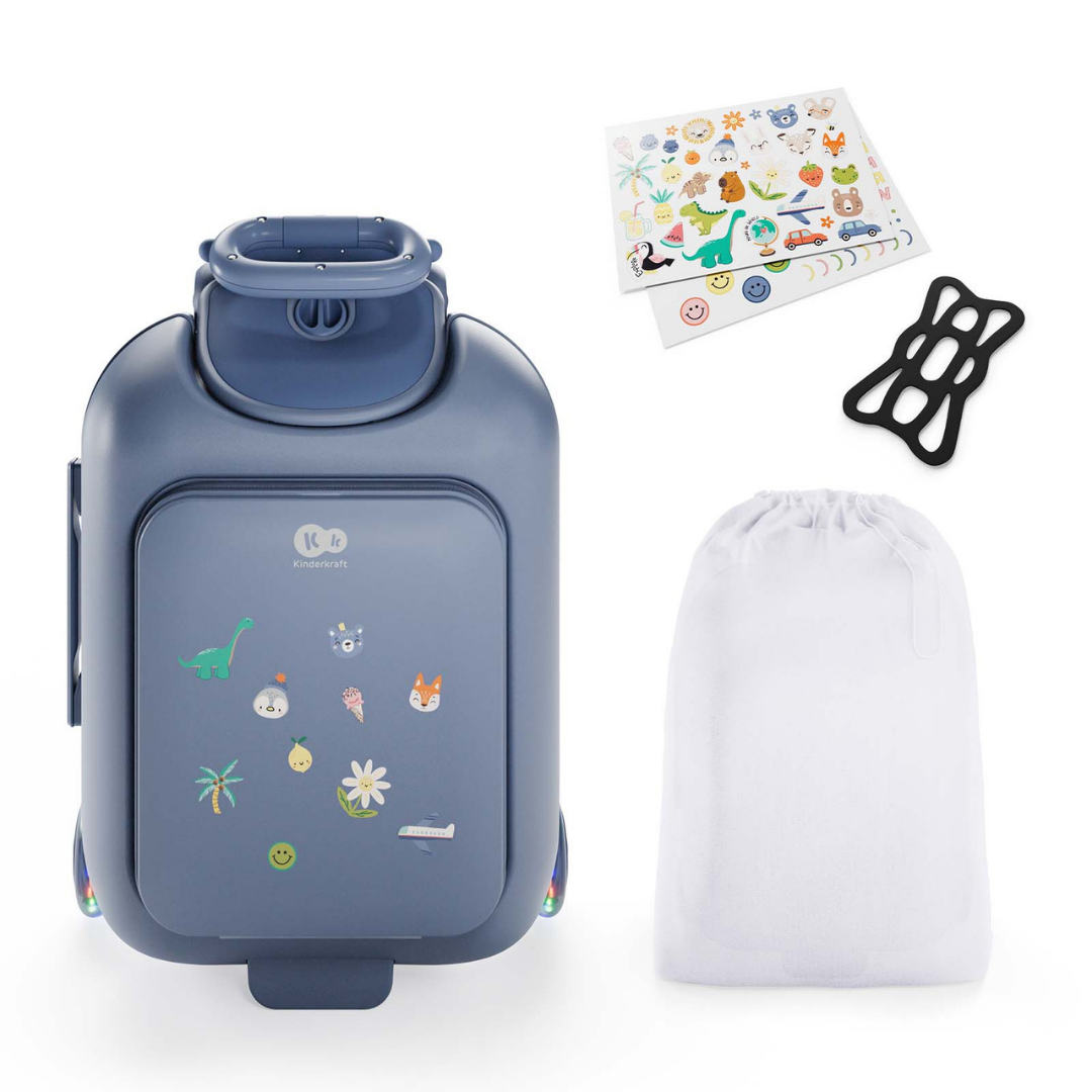 KinderKraft CABBY куфар със седалка BLUE