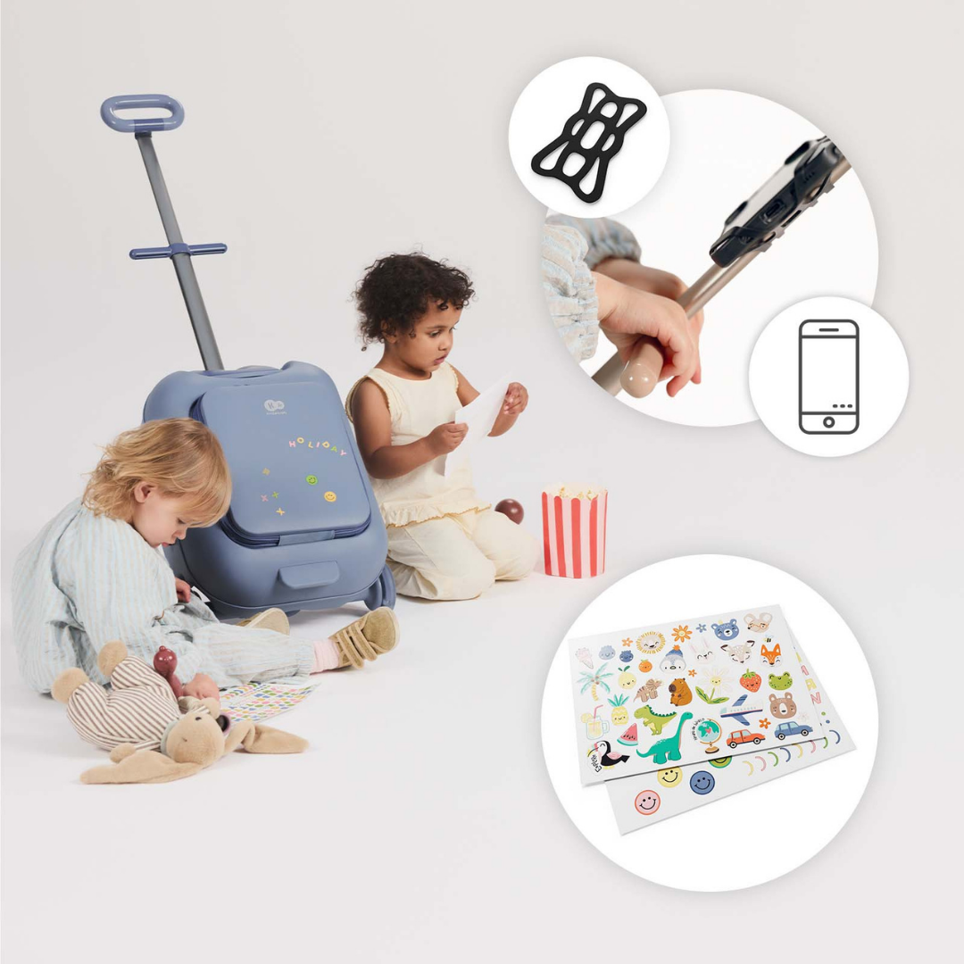 KinderKraft CABBY куфар със седалка BLUE