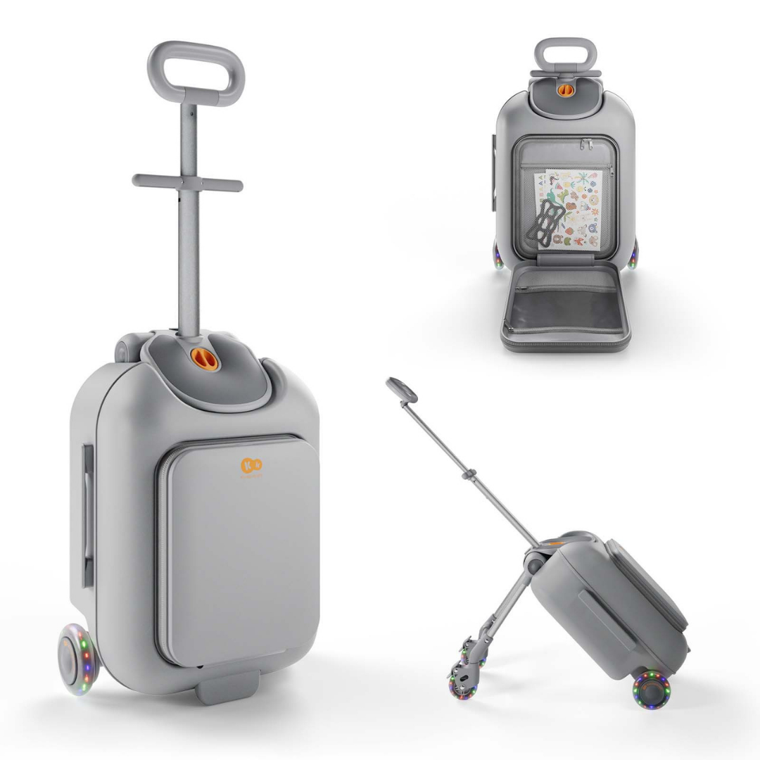 KinderKraft CABBY куфар със седалка GREY