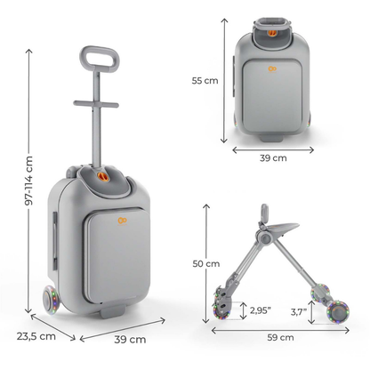 KinderKraft CABBY куфар със седалка GREY
