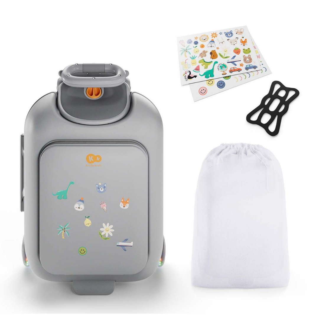 KinderKraft CABBY куфар със седалка GREY