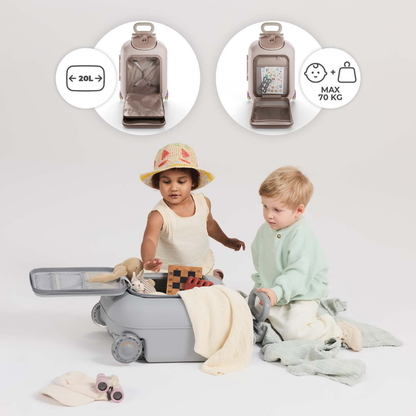 KinderKraft CABBY куфар със седалка ROSE GOLD