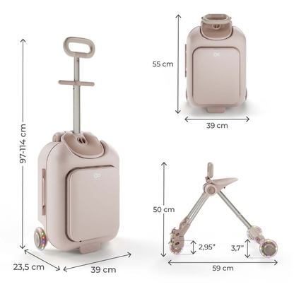 KinderKraft CABBY куфар със седалка ROSE GOLD