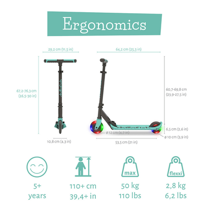 Chillafish Flexxi Glow CPFM04MIN сгъваема тротинетка Mint